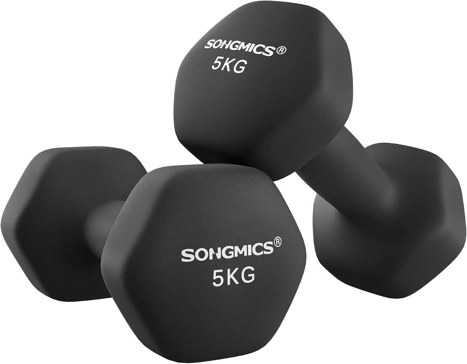 SONGMICS Conjunto de 2 Halteres Hexagonais 5kg